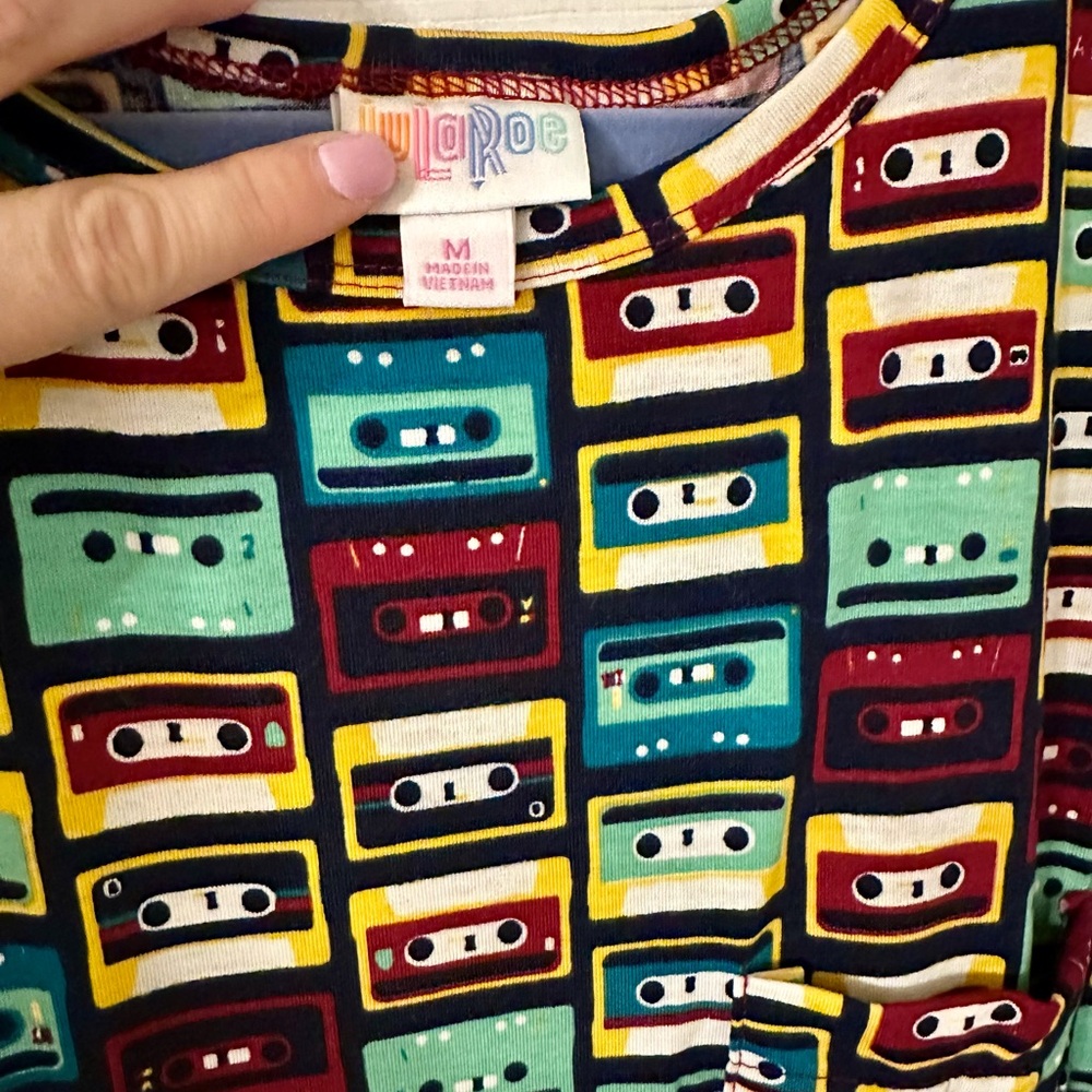 LuLaRoe Retro Cassette Print Top Carly Dress